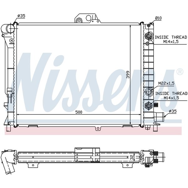 Nissen Nissens Radiator, 64033A 64033A